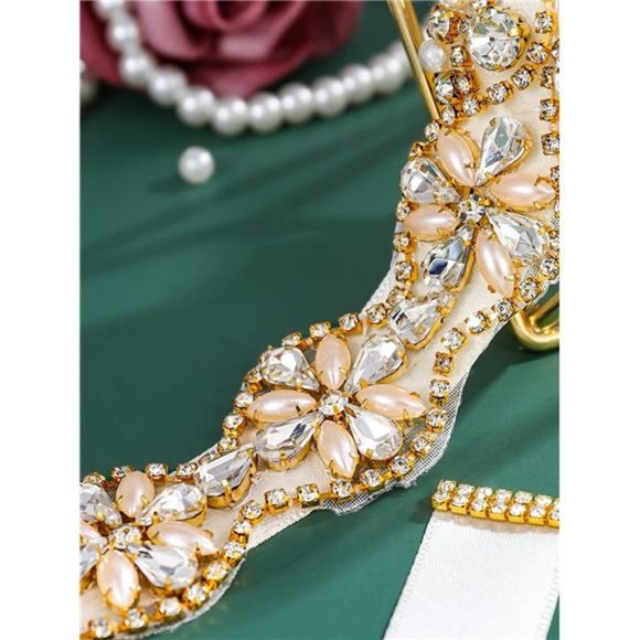 Rhinestone Wedding Bridal Belt Formal Dress Handmade Crystal Wedding Sash Belt